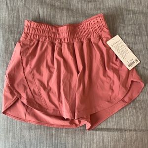 NWT sz 6 Lululemon Track That Shorts Cherry Tint